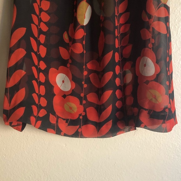 Coco and Chase Sheer Red and Black Blouse - Picture 8 of 10